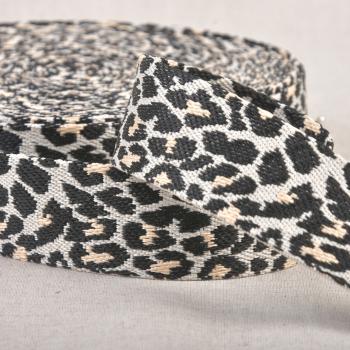Gurtband Leo 38mm Breit Schwarz/Beige